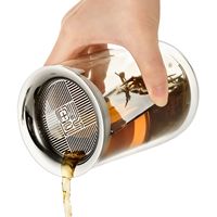 Service à thé portable en verre isolant 5oz 150ml 13oz 400ml, théière en verre à double paroi avec infuseur et couvercle, versement silencieux