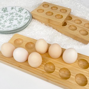 In stock: wooden rubberwood egg <b>trays</b>, wooden and bamboo <b>storage</b> boxes for displaying and protecting eggs from breakage; - Product Image 1