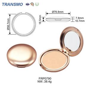 บรรจุภัณฑ์บลัชออนสุดหรู สีโรสโกลด์ โฮโลแกรม ตลับแป้งอัดแข็งทรงกลม พร้อมกระจก - Product Image 2