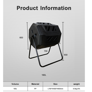 Compost de <span class=keywords><strong>jardin</strong></span> en plastique assemblé pour l'extérieur, 160 L - Product Image 2