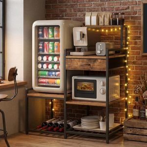 Support pour mini-réfrigérateur, étagère de boulanger avec rangements, station de café avec porte-bouteilles, support pour <span class=keywords><strong>micro</strong></span>-ondes, armoire de cuisine - Product Image 2