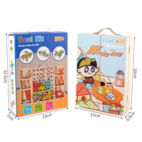 Boîte à outils en bois de 67 pièces, jouet pour enfants, construction STEM, démontage, jeu éducatif Montessori, ensemble de cadeaux
