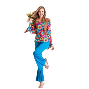 <span class=keywords><strong>Ropa</strong></span> de mujer de carnaval, conjunto de disfraces Hippie para adultos, fiesta de flores de los años 1980, <span class=keywords><strong>ropa</strong></span> de juego de rol, Carnaval - Product Image 5
