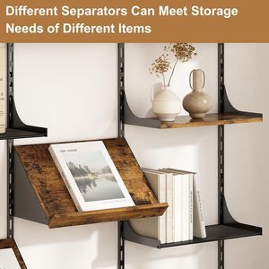 Cross-border <b>wall</b>-mounted <b>floating</b> <b>shelf</b>, 8-tier <b>wall</b>-mounted bookshelf, storage rack, industrial style adjustable metal - Product Image 3