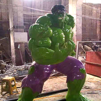 Décoration intérieure, figurines d'action de super-héros célèbres, homme musclé, statue de Hulk grandeur nature en fibre de verre, sculpture en résine