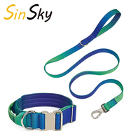 Ensemble laisse et collier pour chien SinSky Gradient Nylon, harnais pour chien facile à enfiler, harnais tactique robuste pour chien