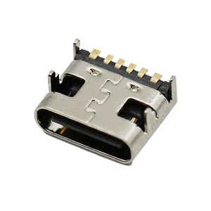 Type C 6 Pin Smt Female Connector 6.5mm Onboard No <b>Spring</b> <b>Clip</b> 3A5V USB C Female For PCB High Frequency Fire Retardant - Product Image 5