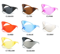 Lunettes de soleil Y2K argentées surdimensionnées style steampunk unisexe, hip-hop, streetwear, futuristes, mode, protection UV400