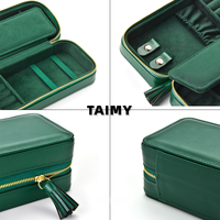 Boîte à bijoux portable en cuir PU avec logo personnalisé, étui de rangement à fermeture éclair pour montres, organisateur de colliers, bagues et boucles d'oreilles pour l'emballage de bijoux