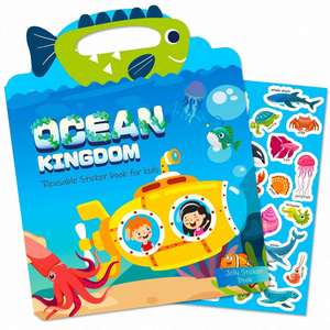 Pegatinas de Animales Marinos para Botellas, Refrigeradores y Vidrio, Explora el Mundo Submarino, Libro de Pegatinas de Gelatina para Niños de 3, 4, 5 y 6 Años - Product Image 5