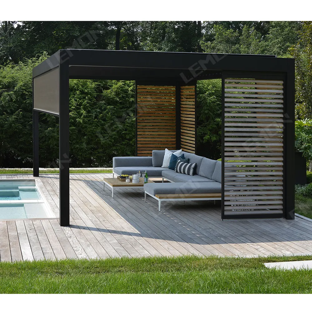 6x6 chân đế pergola Privacy Sreen nhôm 3x4 pergolas-de-hierro-forjado pergola rèm cửa