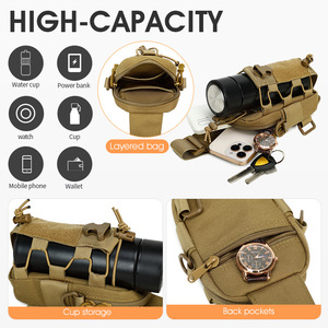 Bolsa Táctica Pequeña Molle EDC, Organizador, Porta Botella de Agua, Bolsa Compacta Ajustable para Accesorios con Correa para Hombro y Anillo en D - Product Image 3