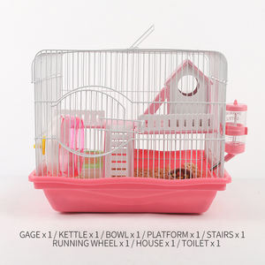 Syrian hamster gine domuz tel hamster kafes akrilik altın ipek ayı yuva Villa Hamster tek ve çift katmanlı kafesi satış - Product Image 4