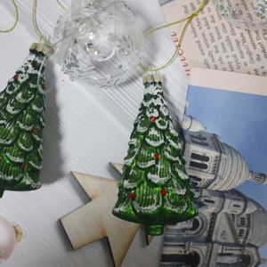 Adorno Navideño de Cristal Soplado Verde Retro, Impreso con UV, Hecho a Mano, de Alta Calidad - Product Image 2