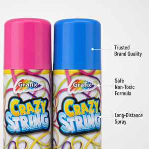 Vente en gros de Grafix <span class=keywords><strong>Silly</strong></span> <span class=keywords><strong>String</strong></span> avec 6 couleurs vives assorties, serpentins multicolores écologiques pour supermarchés - Product Image 2