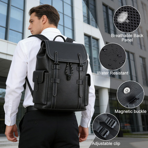 Tiding Leather Laptop <b>Backpack</b> 15.6-Inch Business Travel Large Capacity Water Resistant Breathable Men's <b>Backpack</b> - Product Image 1