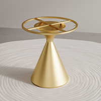 Pieds de table en acier plaqué, design moderne et luxueux, base ronde stable pour table basse, finition laquée.