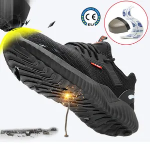 ファッショナブルで快適なラバーガーデン安全靴合成繊維アッパー本物の黒いラバーバリーワークシューズ
