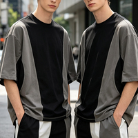 Nouveau T-shirt Oversize Homme Designer à Bords Bruts et Détails de Couture, Personnalisé 100% Coton, Coupe Courte, Lavage Acide