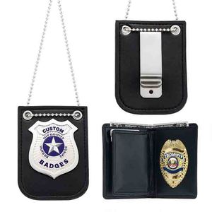 Nhà máy sản xuất thiết kế tùy chỉnh huy hiệu bảo vệ bằng kim loại mạ vàng Mỹ, kèm ví da, phụ kiện - Product Image 1