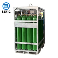 DNV 2.7-1 Porte-bouteilles de bouteilles de gaz offshore galvanisé standard Conteneur 4*4 avec cadre de levage Faisceau de porte-bouteilles d'azote