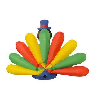 6 piedi illuminano decorazioni per le vacanze tacchino gonfiabile gigante del ringraziamento con luci a LED decorazioni da cortile per feste - Product Image 3