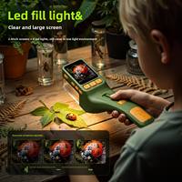 Kit de Observación de Insectos para Niños, Juguete Científico Creativo para Exteriores, Microscopio Digital Portátil Recargable de 500X