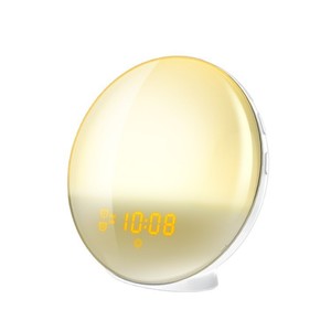 Simulated Sunrise Wake Up Light <b>Led</b> Alarm <b>Clock</b> Round Multicolored Ambient Night Light With White Noise For Bedside Use - Product Image 2