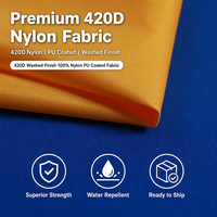 Tissu Oxford 100% nylon enduit PU, imperméable, résistant à l'abrasion, lavé, 420D, pour sacs à dos, tentes de camping et chaussures