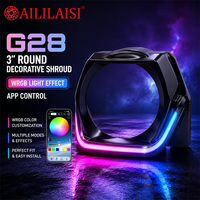 Anneau LED DRL de 3 pouces avec éclairage diurne WRGB, contrôle par application, cache de phare décoratif pour voiture, camion, SUV
