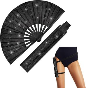 Nouvel Éventail Pliant en Bambou de 13 Pouces pour Tenues Pride et Accessoires Rave, avec Étui en Tissu et Décoration Peinte - Product Image 1