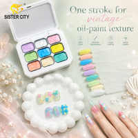 Kit de Gel Solide pour Ongles Effet Dégradé 9 Couleurs, Peinture DIY pour Nail Art, Gel Sculpté Pétale, Gel de Peinture pour Ongles Marque Privée