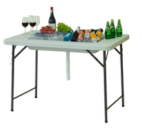 EASTOMMY Table de refroidissement de glace pliante en plastique de haute qualité, Table de refroidissement de glace en plastique de 6 pieds