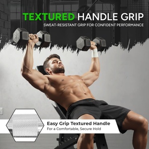 Hexagonal Dumbbell Gym Fitness Equipment Custom logo Cast <b>Iron</b> Rubber Coated Hex Dumbbell - Product Image 2