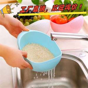 1PC Bamboo Rice Sieve <b>Colander</b> Kitchen Drain Basket Fruit Vegetable Washing <b>Strainer</b> Eco-Friendly Stainless Steel Kitchen Tools - Product Image 3