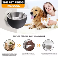 Bol mural magnétique YS anti-déversement pour chien, gamelle surélevée pour chat, fixable, compatible lave-vaisselle pour nourriture et eau, accessoires pour animaux de compagnie