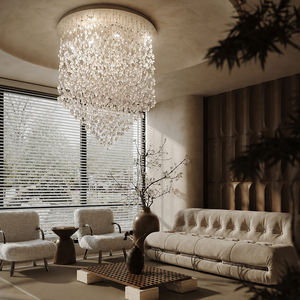Neutral Style Tier <b>Crystal</b> Flush Mount <b>Light</b> Cascading <b>Crystal</b> <b>Chandelier</b> For Modern Home Decor - Product Image 4