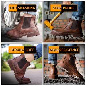OEM Waterproof Wear-Resistant Anti-Smash Protective <b>Work</b> Short <b>Boots</b> Men's Large Size Puncture-Proof Safety Shoes - Product Image 3
