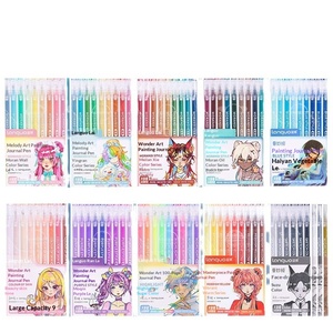 Stylo Gel d'écriture, ensemble complet de stylos gel colorés, pour dessin et peinture à la main, pointe spéciale, papeterie Morandi en plastique 0,6 mm - Product Image 5
