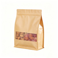 Kemasan Doypack Kertas Kraft Putih Ramah Lingkungan Klasik, Dapat Ditutup Kembali Dengan Ziplock, Segel Panas, Tahan Kelembapan Untuk Makanan