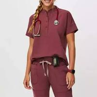 Uniforme de personnalisation d'usine matériau extensible hôpital médecin infirmière gommage femmes travail gommages uniformes gommage survêtement ensembles