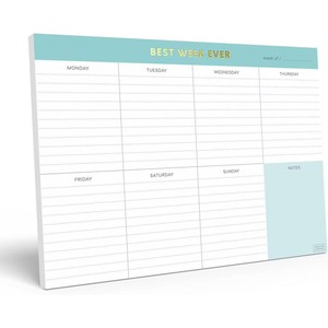 Carnet de planification hebdomadaire personnalisé avec logo imprimé sur papier d'art 25,4x17,8CM, <span class=keywords><strong>liste</strong></span> de courses, <span class=keywords><strong>liste</strong></span> de choses à faire, fournitures scolaires, planificateur d'objectifs - Product Image 1