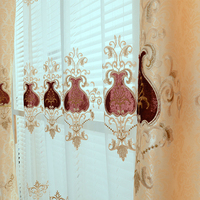 Cortinas de Salón Bordadas de Lujo, Cortina Transparente Blanca para el Hogar