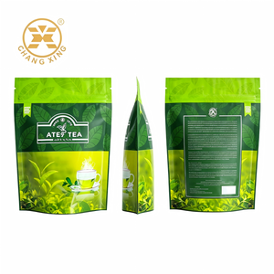 Emballage de sachets debout avec fermeture éclair scellée pour les feuilles de thé en poudre avec logo personnalisé, imprimé en gravure, en aluminium et plastique - Product Image 2
