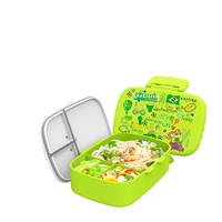 Boîte à lunch Tiffin Bento à 3 compartiments pour enfants en plastique de qualité alimentaire étanche à l'air avec couvercle en plastique