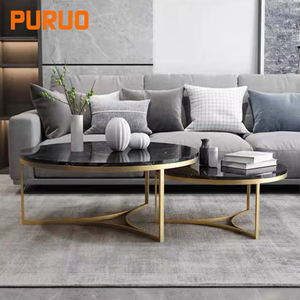 Table basse de style italien, grande et ronde, pour le salon, meubles de villa, appartement, projet personnalisé, table basse classique moderne - Product Image 1