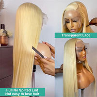 Wig Rambut Asli Brasil Virgin Raw 613 Blonde HD Full Lace, Wig Frontal Lace HD 13x4 613 dengan Preplucked Bleached Knots HD Grosir