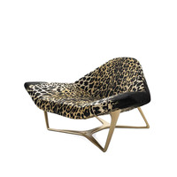 Chaise de canapé simple de luxe moderne avec velours imprimé léopard pour salon chambre à coucher chaise longue de loisirs étoile de mer pour villa maison