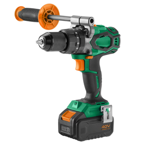 สว่านกระแทกไร้สาย 40V Brushless แรงบิด 150 นิวตันเมตร หัวจับดอกสว่านแบบไม่ใช้กุญแจ ขนาด 13 มม. 2 สปีด 0-2100 รอบต่อนาที 31500 จังหวะต่อนาที พร้อมแบตเตอรี่ 2 ก้อน และเครื่อง<span class=keywords><strong>ชา</strong></span>ร์จ - Product Image 1
