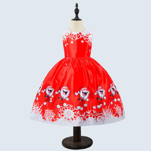 Vestido de Navidad para Niña, Diseño de Dibujos Animados, Color Rojo, con Volantes, Estilo Línea A, Venta Rápida - Product Image 1